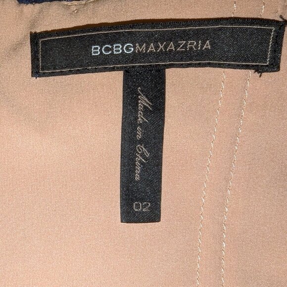 BCBGMaxAzria | Alisha Lace One Shoulder Asymmetrical Dress in Navy | Size 2 - Picture 4 of 14